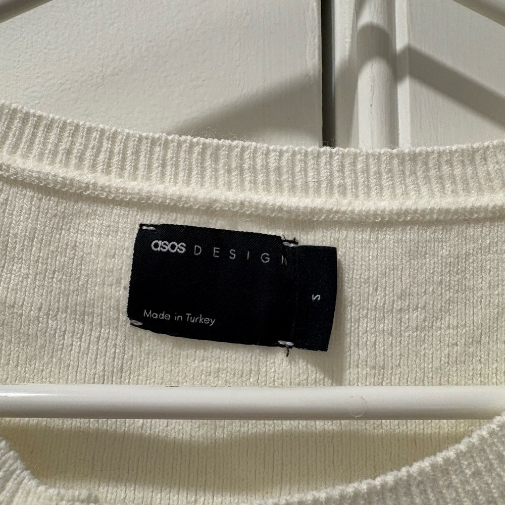 ASOS Cream Ribbed Knit Sweater - Picture 4 of 5